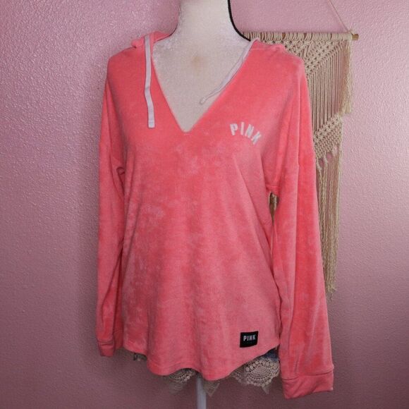 VS PINK | Terry Cloth Hoodie Sweatshirt Small - Picture 2 of 7